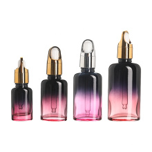 Flat Shape Luxury 10ml 20ml 30ml 50ml Glass Dropper Bottle In Red Color For Face Serum Essential Oil Cosmetic Use